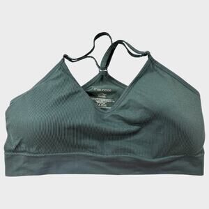Maurices Green Ribbed Sports Bra Padded XXL Nylon